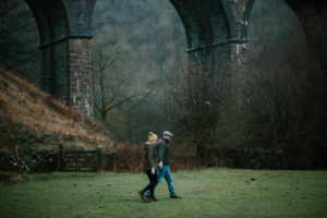 Engaged couple in Derbyshire Peak District