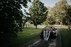 Wedding car with floral feature